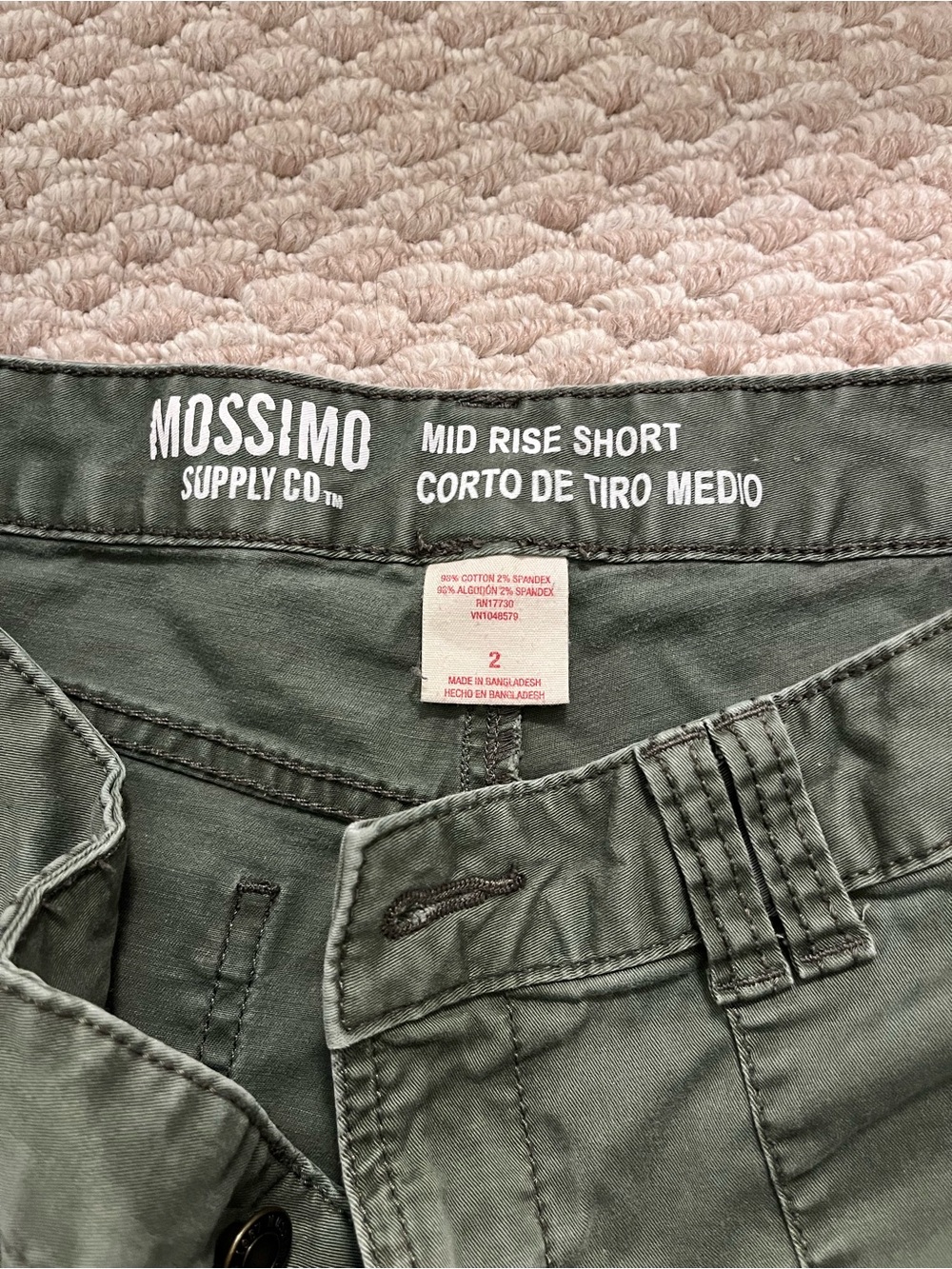 Mossimo Supply Co. Olive Green Mid-Rise Jean Cutoff Shorts - Picture 2 of 5